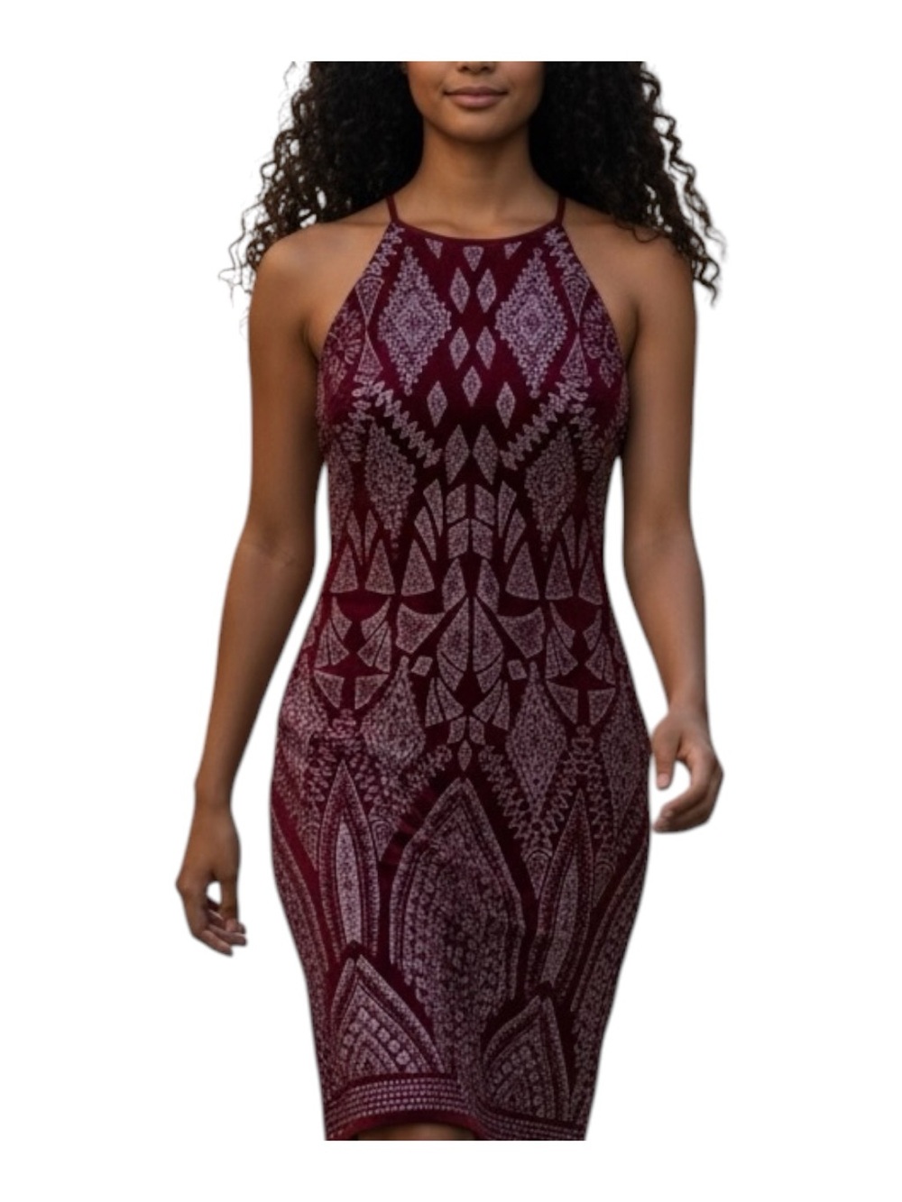Jump Apparel Sequin Body Con Dress Burgundy.Sz 5/6